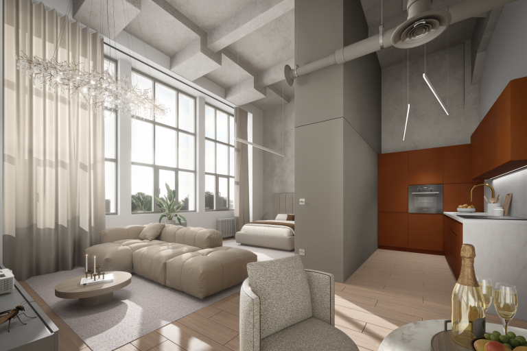 Aj 1-izbový loft môže pôsobiť veľkoryso
